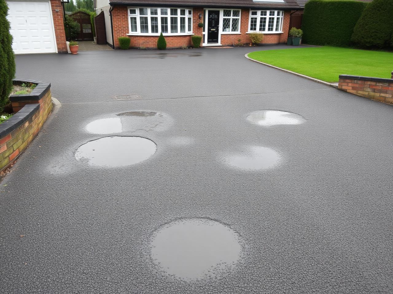 Before: Potholed tarmac planed off and relaid — Rugeley